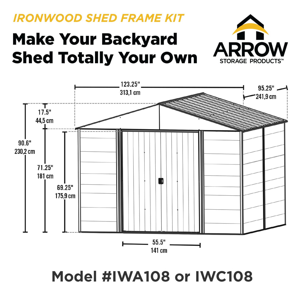 Ironwood Shed Frame Kit 10' Width x 8' Depth - Sheds For Space