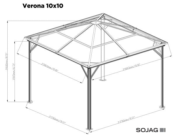 Verona Hardtop Gazebo 10x10, 10x12, and 10x14 - Sheds For Space