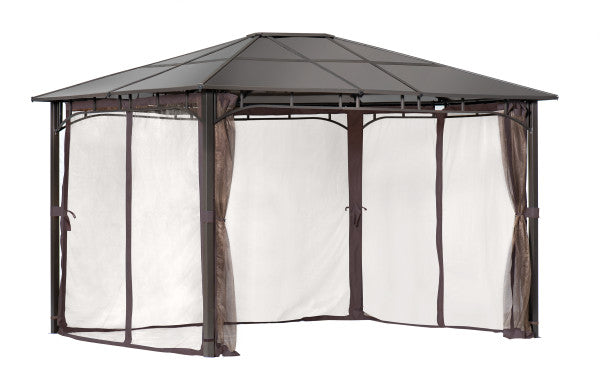 "Sycamore" Gazebo, 10 ft. x 12 ft. Dark Coffee - Sheds For Space