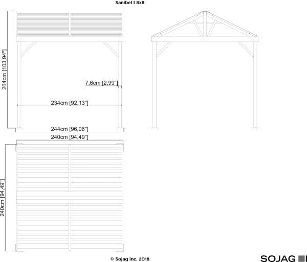 Sanibel I Hardtop Gazebo 8x8 and 10x10 - Sheds For Space