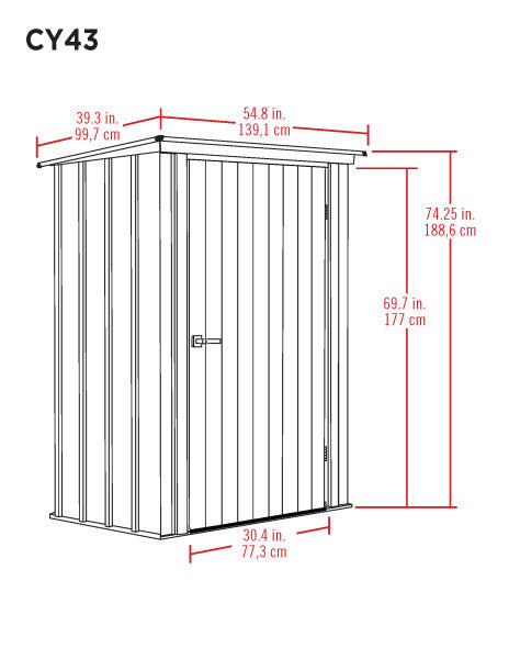 Spacemaker Patio Steel Storage Shed, 4' Width x 3' Depth - Sheds For Space