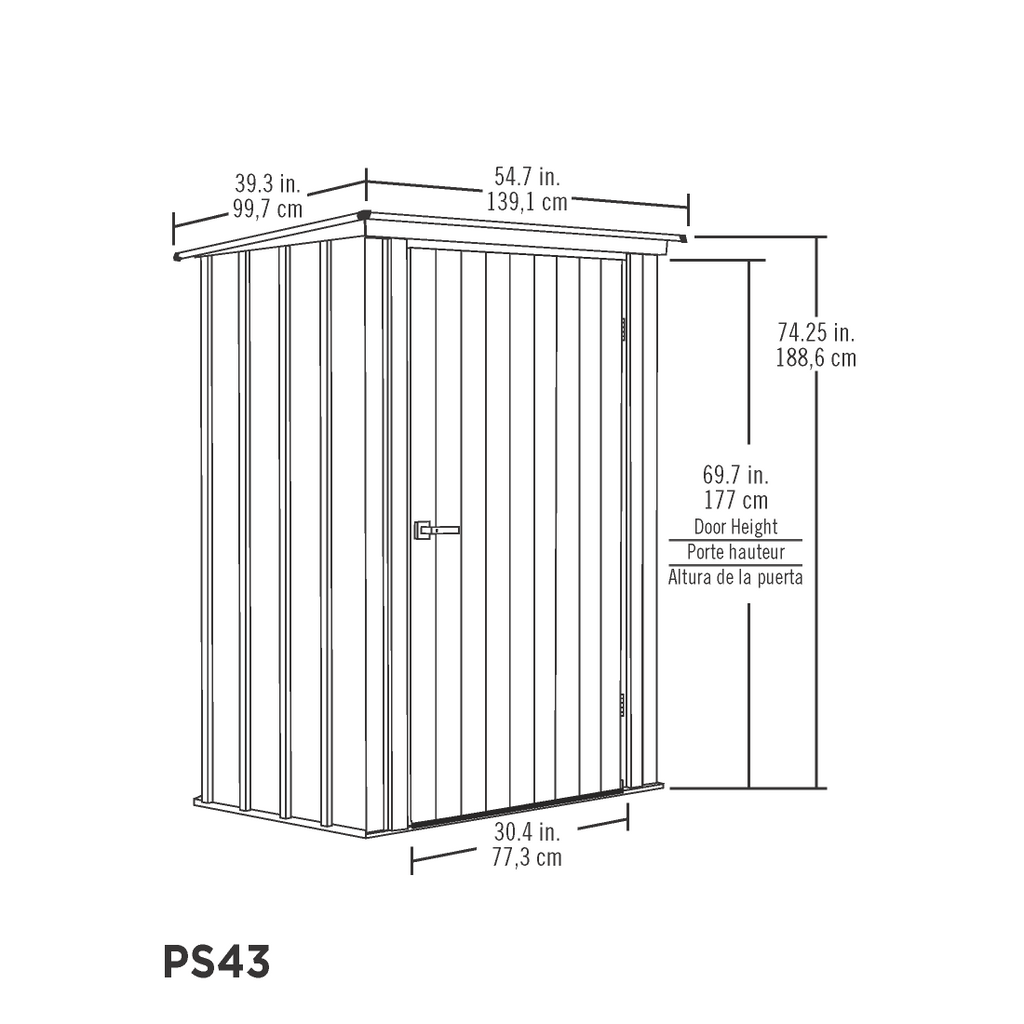 Spacemaker Patio Steel Storage Shed, 4' Width x 3' Depth - Sheds For Space