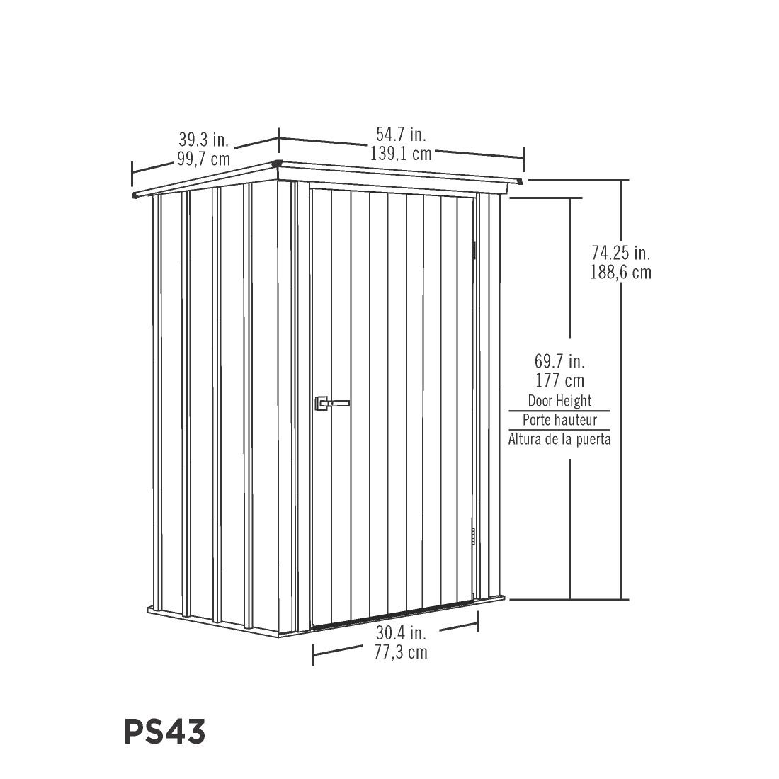 Spacemaker Patio Steel Storage Shed, 4' Width x 3' Depth - Sheds For Space