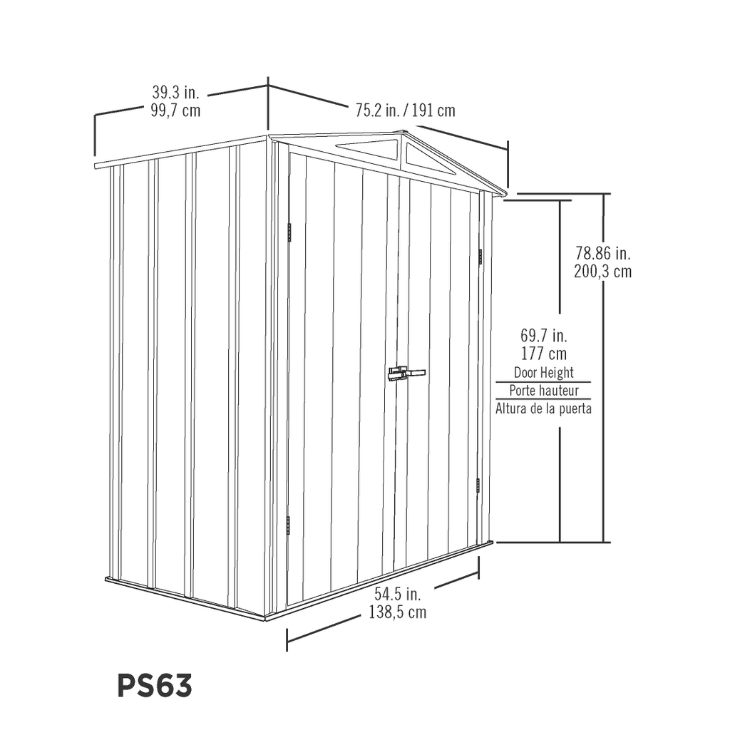 Spacemaker Patio Steel Storage Shed, 6' Width x 3' Depth - Sheds For Space