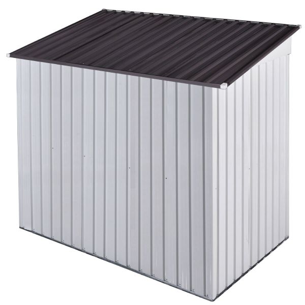 Metal Outdoor Storage Shed - White & Gray Coating (6' Width x 4' Depth) - Sheds For Space