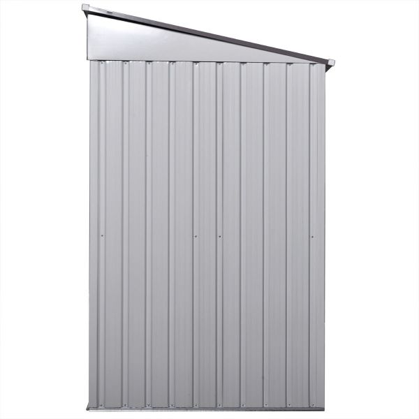 Metal Outdoor Storage Shed - White & Gray Coating (6' Width x 4' Depth) - Sheds For Space