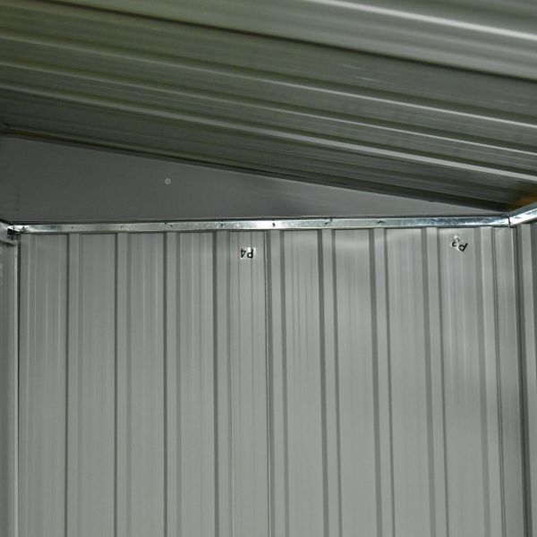 Metal Outdoor Storage Shed - White & Gray Coating (6' Width x 4' Depth) - Sheds For Space