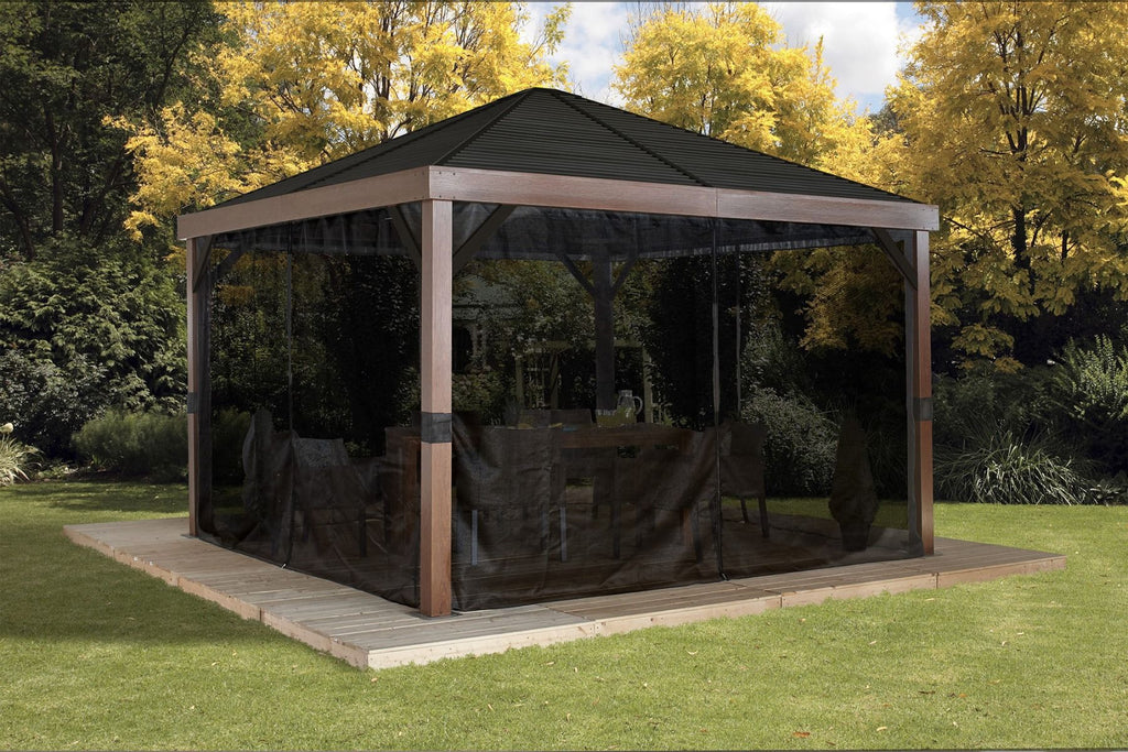 "Valencia" Gazebo Wood Finish 12 x 12 ft. (Hardtop) - Sheds For Space