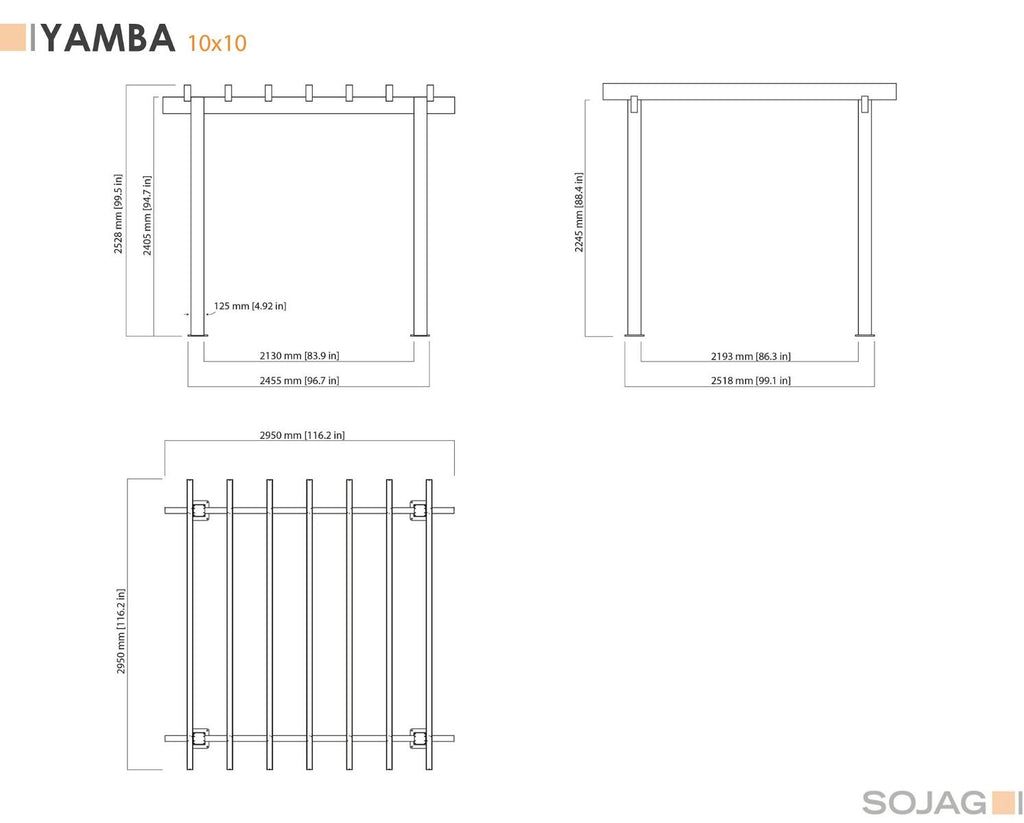 Yamba Pergola, 10'x10', 10'x13', and 10'x16' - Sheds For Space