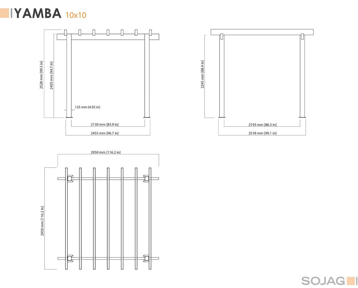 Yamba Pergola, 10'x10', 10'x13', and 10'x16' - Sheds For Space