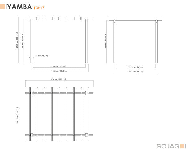 Yamba Pergola, 10'x10', 10'x13', and 10'x16' - Sheds For Space