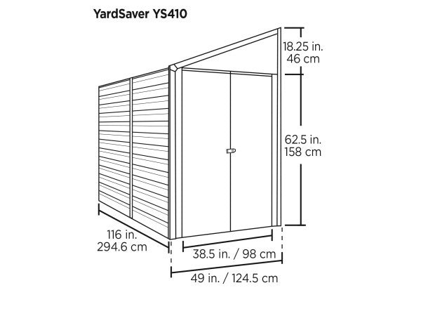 Steel Storage "Yardsaver" Shed, 4 ft. x 10 ft. - Sheds For Space